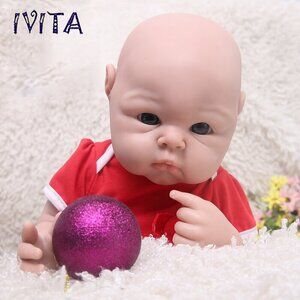 IVITA 19"Chubby Baby Infant Girl Lifelike Full Silicone Reborn Baby Doll Gifts